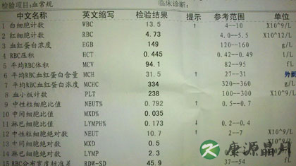 血常规检查结果分析